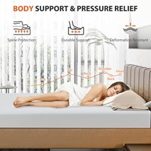 8 inch King Size Mattress, Gel Memory Foam King Mattress for a Cool Sleep & Pressure Relief, Medium Firm Mattress Pad King Size Mattresses, Bed in a Box, CertiPUR-US Certified & White (8 Inch, King)