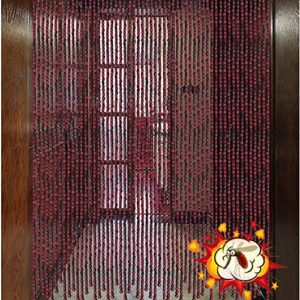 LEOSXA Bamboo Beaded Curtain Natural,Wood Beaded Door Beads,Doorway Curtain Room Divider,String Bead Curtain Fly Screen Doors Cutain,Fly Screen Curtain,for Partition,Customizable (130 str