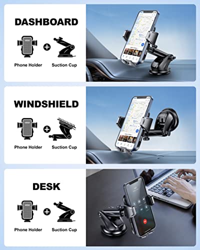 GUANDA TECHNOLOGIES CO., LTD. Cell Phone Stand, Desk Phone Holder, Upgraded Car Mount Phone Holder Dashboard Windshield