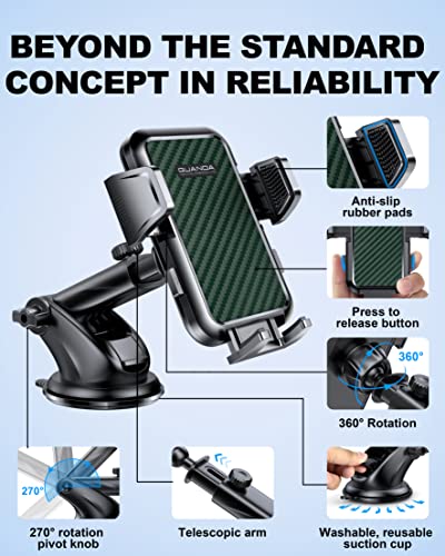 GUANDA TECHNOLOGIES CO., LTD. Cell Phone Stand, Desk Phone Holder, Upgraded Car Mount Phone Holder Dashboard Windshield