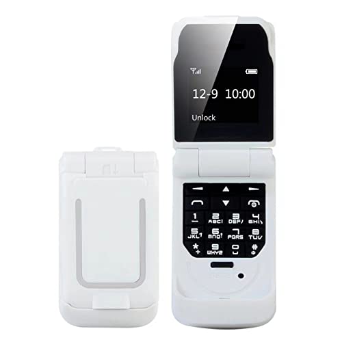 Yunseity Unlocked Senior Flip Cell Phone, Big Buttons HD Display Mobile Flip Phone Multifunctional Anti Loss Easy to Use Cell Phone for Seniors Kids Students (White)