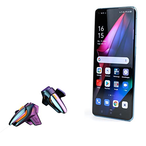 BoxWave Gaming Gear Compatible with Oppo Find X3 Pro - Touchscreen QuickTrigger, Trigger Buttons Quick Gaming Mobile FPS for Oppo Find X3 Pro - Jet Black