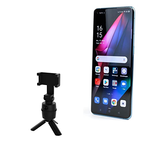 BoxWave Stand and Mount Compatible with Oppo Find X3 Pro - PivotTrack Selfie Stand, Facial Tracking Pivot Stand Mount for Oppo Find X3 Pro - Jet Black