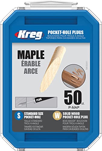 Kreg P-MAP Solid-Wood Pocket-Hole Plugs - Maple (50 Count)