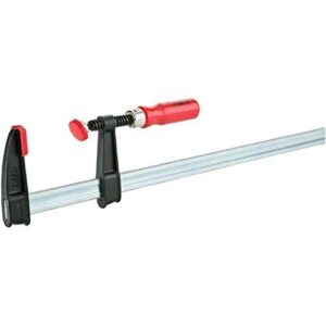 bessey light duty tradesman's bar clamp - 2.5x18 in - tgj2.518 - woodworking clamps with wooden handle, ideal for home improvement & workbench projects, carpentry and cabinetry, black & red