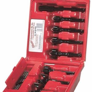 Milwaukee 49-22-0130 Contractor's Kit 7 Bit 1-Inch to 2 9/16-Inch Selfeed Drill Bit Assortment with 5 1/2-Inch Extension and Plastic Carrying Case