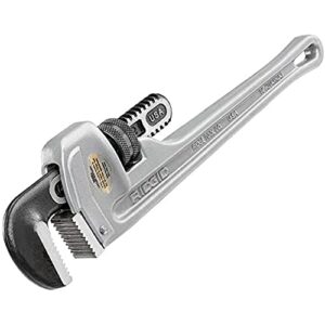 ridgid 31095 model 814 aluminum straight 14" plumbing pipe wrench, silver, made in the usa