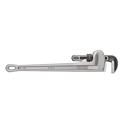 RIDGID 31105 Model 824 Aluminum Straight Pipe Wrench, 24-inch Plumbing Wrench, grey