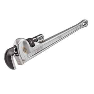 ridgid 31105 model 824 aluminum straight pipe wrench, 24-inch plumbing wrench, grey