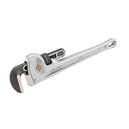 RIDGID 31110 Model 836 Aluminum Straight 36" Plumbing Pipe Wrench, Silver, Made In The USA