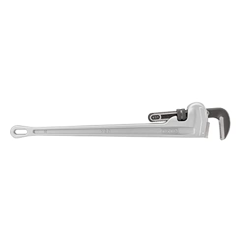 RIDGID 31110 Model 836 Aluminum Straight 36" Plumbing Pipe Wrench, Silver, Made In The USA