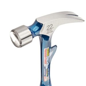 Estwing Hammertooth Hammer - 22 oz Straight Rip Claw with Smooth Face & Shock Reduction Grip - E6-22T, Blue