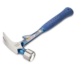 Estwing Hammertooth Hammer - 22 oz Straight Rip Claw with Smooth Face & Shock Reduction Grip - E6-22T, Blue