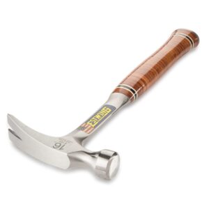 ESTWING Hammer - 16 oz Straight Rip Claw with Smooth Face & Genuine Leather Grip - E16S