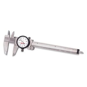 starrett 120 series dial slide calipers for accurate measurement with fitted plastic case - white face, 0-6" range, 0.001" graduations - 120a-6