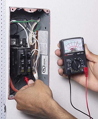 Gardner Bender GMT-312 Analog Multimeter, 5 Function / 12 Range, 300V AC/DC, for AC / DC Voltage & Current, Resistance, Continuity & Batteries , Black