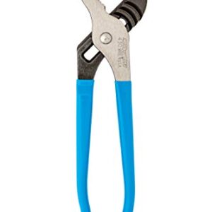 Channellock 430 Tongue & Groove Pliers | 10" Straight Jaw Groove Joint Plier with Comfort Grips | 2" Jaw Capacity | Laser Heat-Treated 90° Teeth| Forged From High Carbon Steel | Made In USA,Black, Blue, Silver,10-Inch