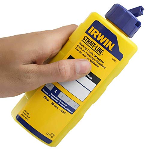 IRWIN Tools STRAIT-LINE 64901 Standard Marking Chalk, 8-ounce, Blue (64901)