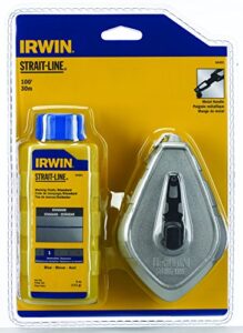irwin tools strait-line 64499 aluminum refillable chalk line reel with 4-ounce chalk, 100-foot, blue (64499)