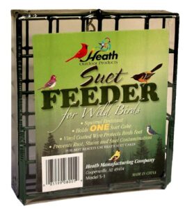 heath outdoor products s-1-8 single hanging suet feeder , green