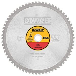 dewalt 14-inch metal cutting blade, ferrous metal cutting, 66-tooth (dwa7747), silver