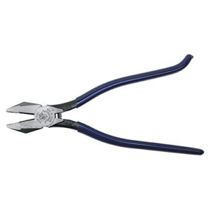 klein tools d201-7cst ironworker pliers, spring loaded side cutters, twists and cuts annealed rebar tie wire, heavy-duty knurled jaws, 9-inch long
