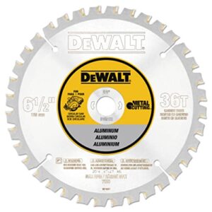 dewalt circular saw blade, 6 1/2 inch, 36 tooth, aluminum cutting (dw9152)