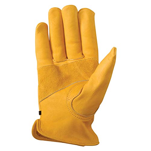 Wells Lamont mens Leather Work Gloves with Wrist Closure DIY Yardwork Construction Motorcycle Large Wells Lamont, Saddletan, Large Pack of 1 US