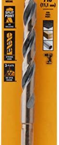 DEWALT DW1128 7/16-Inch Black Oxide 3/8-Inch Reduced Shank Split Point Twist Drill Bit