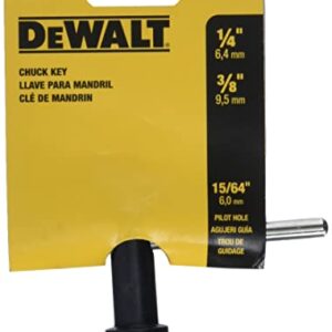 DEWALT DW2301 1/4-Inch and 3/8-Inch Chuck Key with 15/64-Inch Pilot Black