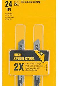 DEWALT DW3726H2 3-Inch 24TPI Thin Metal Cut High Speed Steel U-Shank Jig Saw Blade (2-Pack)