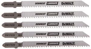 dewalt dw3762h 4-inch 10tpi laminate down cutting hsc t-shank jig saw blade (5-pack)