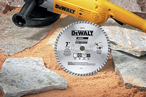 DEWALT Diamond Blade for Block and Brick, Dry/Wet Cutting, Continuous Rim, 7-Inch (DW4712) , Black