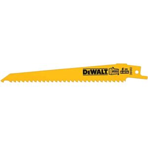 dewalt reciprocating saw blades, taper back, 6-inch, 6 tpi, 5-pack (dw4802)
