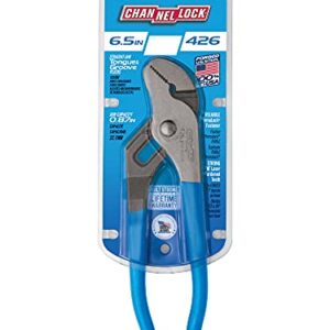 Channellock 426 6.5-Inch Straight Jaw Tongue&Groove Pliers|Groove Joint Plier with Comfort Grips|0.87-Inch Jaw Capacity|Laser Heat-Treated 90░ Teeth|Forged High Carbon Steel,Black,Blue,Silver