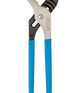 Channellock 440 Tongue and Groove Pliers | 12-Inch Straight Jaw Groove Joint Plier with Comfort Grips | 2.25-Inch Jaw Capacity | Laser Heat-Treated 90° Teeth| Forged High Carbon Steel | Made in USA, Black, Blue, Silver