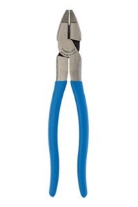 channellock 369 9.5-inch lineman's pliers | xtreme leverage technology (xlt) requires less force to cut than other high-leverage models | forged from high carbon steel | made in the usa, blue handle