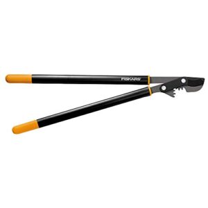 fiskars 32" powergear bypass lopper and tree trimmer - sharp precision-ground steel blade for cutting up to 2" diameter - lawn and garden tools - orange/black