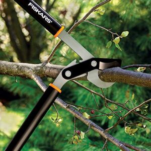 Fiskars 32" PowerGear Bypass Lopper and Tree Trimmer - Sharp Precision-Ground Steel Blade for Cutting up to 2" Diameter - Lawn and Garden Tools - Orange/Black