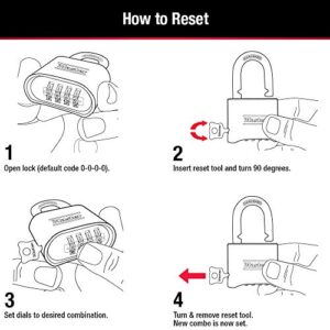 Master Lock Combination Lock, Indoor and Outdoor Padlock, Resettable Combination Locker Lock