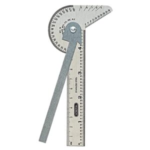 general tools pocket-sized 6-in-1 multi use ruler and gauge #16me with 4-inch ruler and etched graduations in 64ths of an inch and millimeters