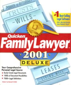 quicken family lawyer 2001 deluxe