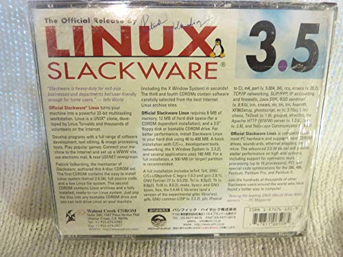 Linux Slackware 3.5 July 1998 4 Disc Set Walnut Creek CDROM