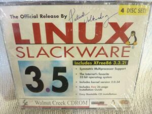 linux slackware 3.5 july 1998 4 disc set walnut creek cdrom