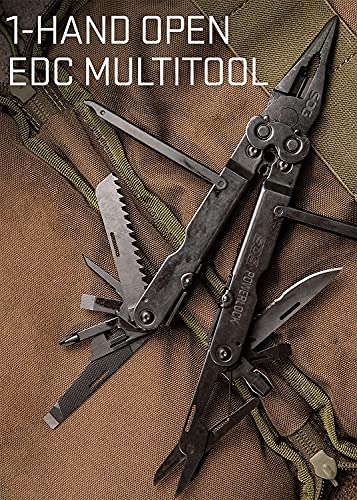 SOG Multitool - Powerlock Heavy Duty Multitool Pliers, Electrician Wire Cutter Multi Tool w/ Ballistic Nylon Multitool Sheath with Clip (S60N-CP)