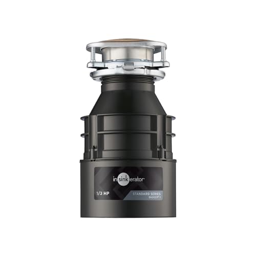 InSinkErator Garbage Disposal, Badger 1, Standard Series, 1/3 HP Continuous Feed, Black, Waterborne Grey Enamel