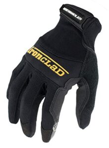 ironclad box handler work gloves bhg, extreme grip, performance fit, durable, machine washable, (1 pair), large - bhg-04-l, black