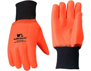 wells lamont unisex adult 164 chemical resistant gloves, orange, one size pack of 1 us