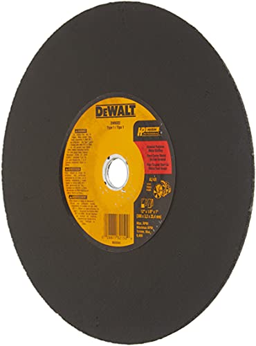 DEWALT Cutting Wheel For Metal, A24N Abrasive, 12-Inch x 1/8-Inch x 1-Inch (DW8022)