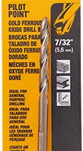 DEWALT DW1914 7/32-Inch Gold Ferrous Oxide Pilot Point Twist Drill Bit